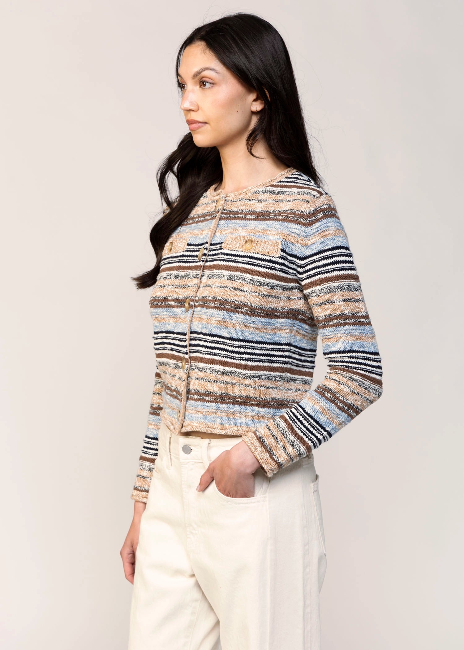 swatch_Brown/Blue central park west marlon cardigan