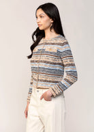 swatch_Brown/Blue central park west marlon cardigan