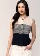 swatch_Flax/Navy central park west jacey gradient vest