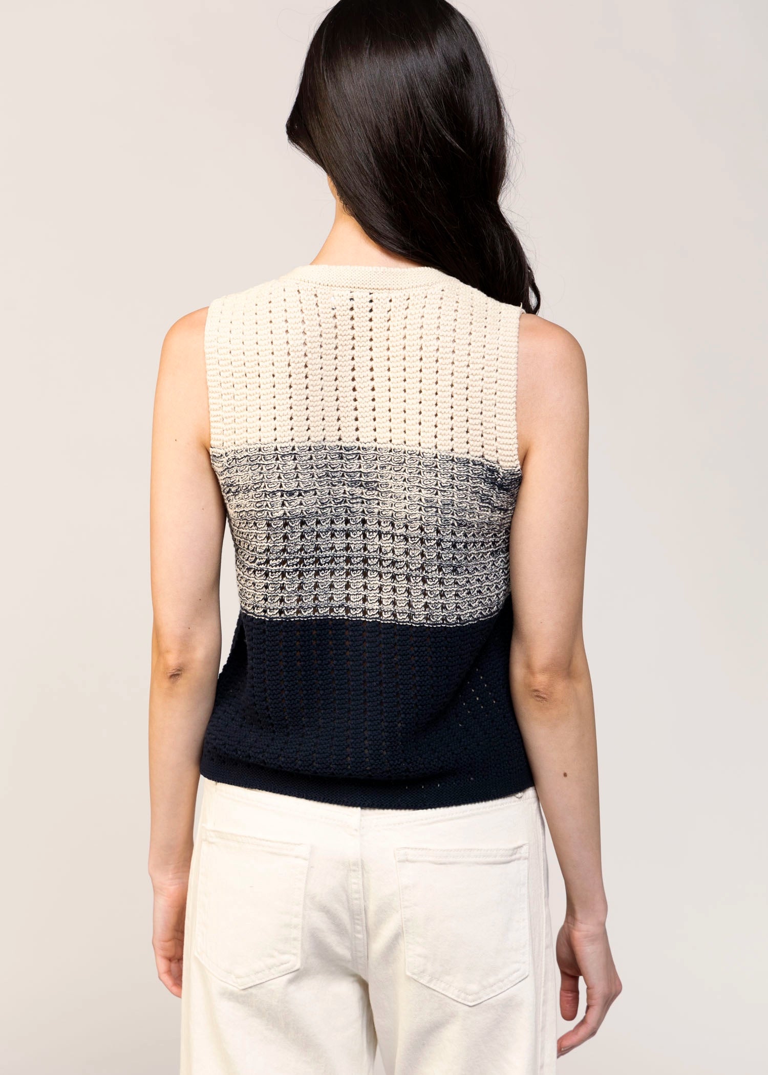 swatch_Flax/Navy central park west jacey gradient vest