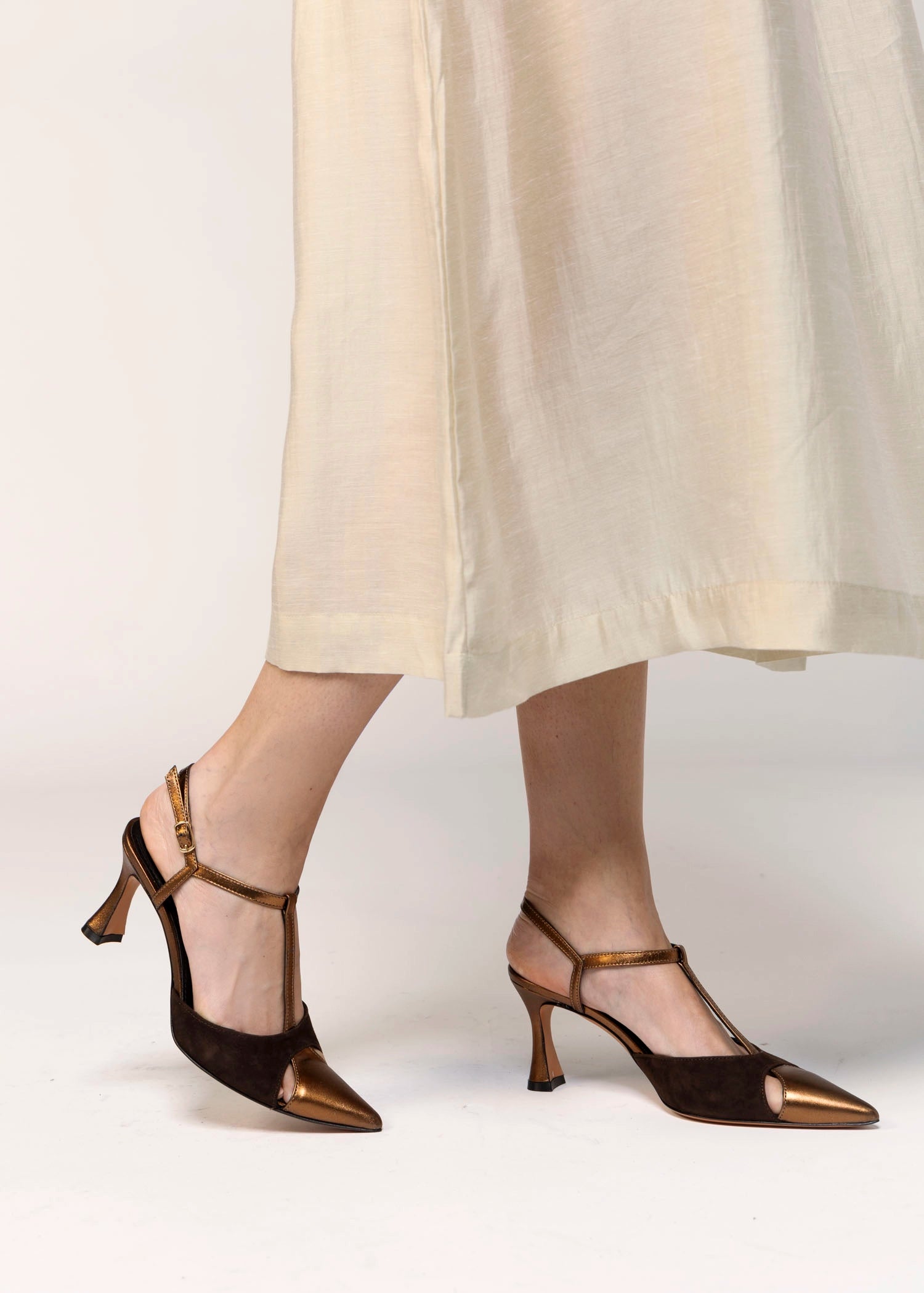 swatch_Brown/Bronze l'idea pia leather pump