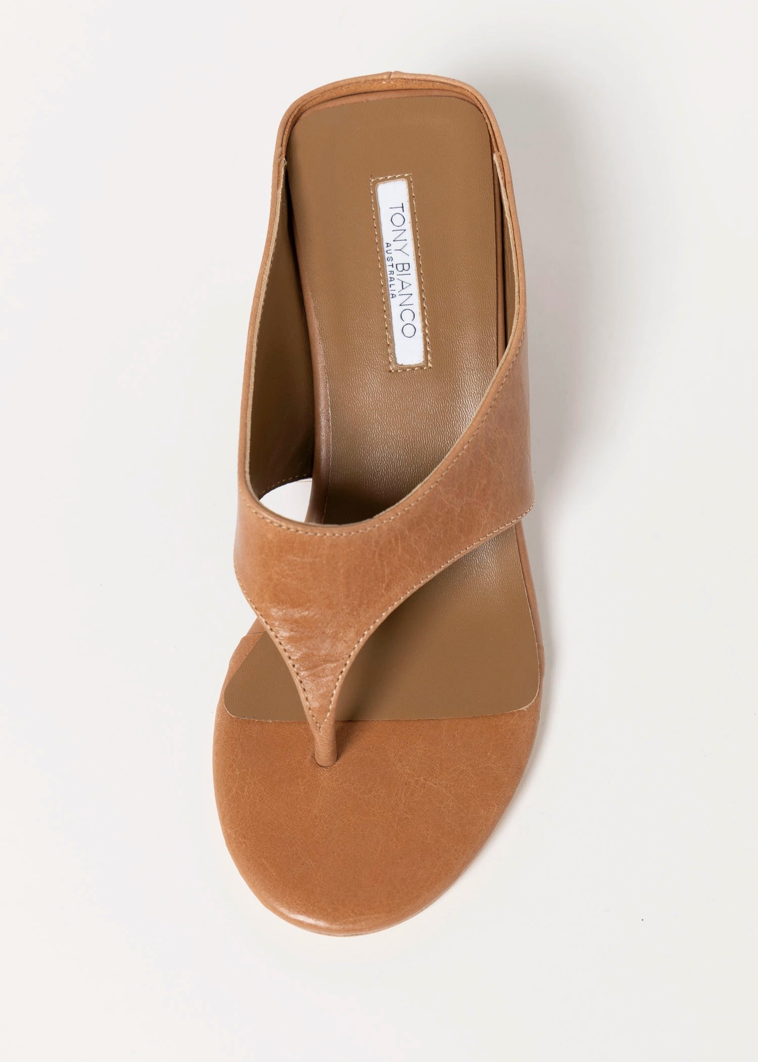swatch_Tan Leather tony bianco swift thong wedge sandal