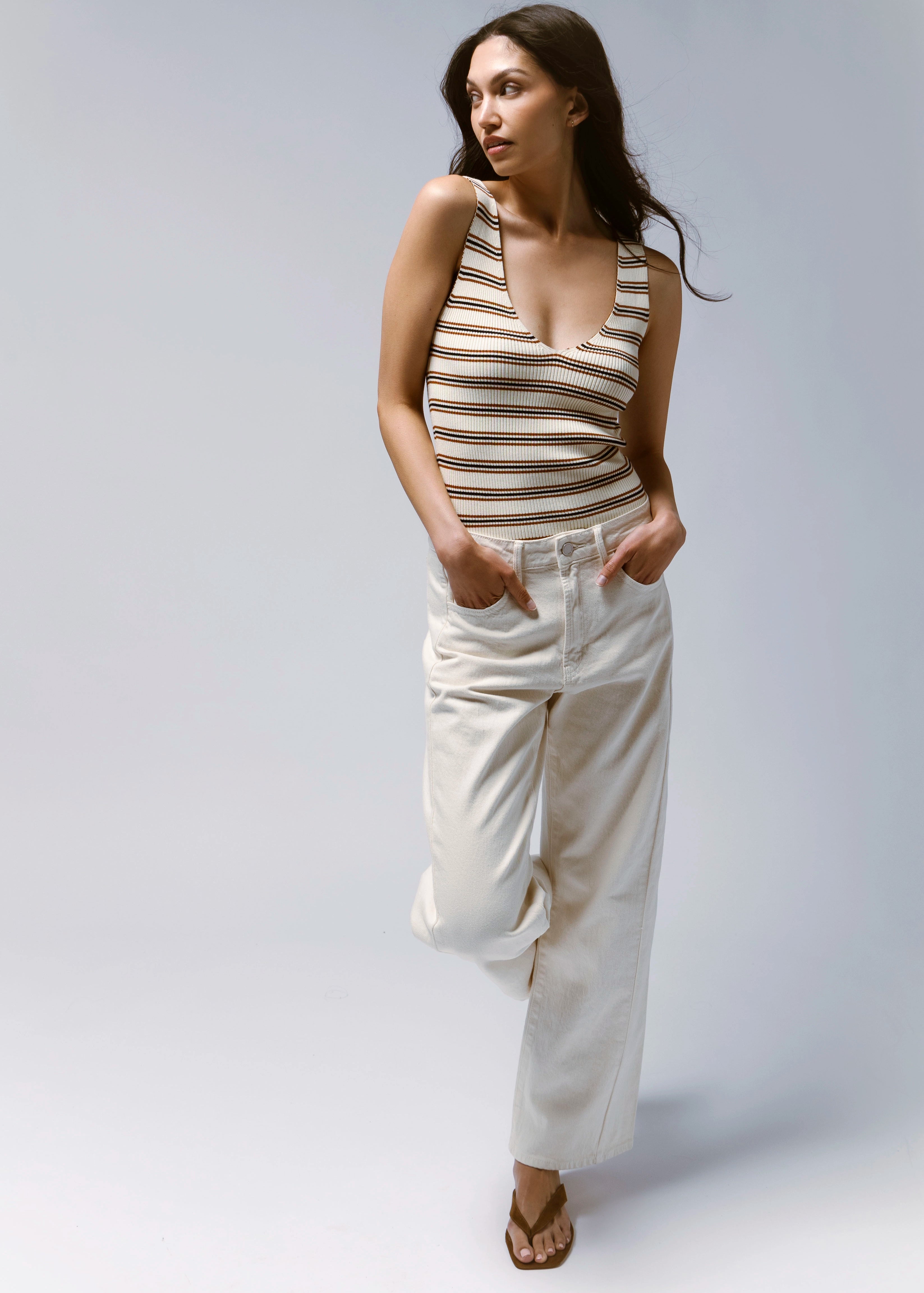 swatch_Ivory Stripe heartloom tess striped vneck tank