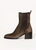 swatch_Chocolate Suede Heeled chelsea boot