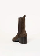 swatch_Chocolate Suede Heeled chelsea boot