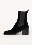 swatch_Black Suede heeled chelsea boot