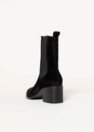 swatch_Black Suede heeled chelsea boot