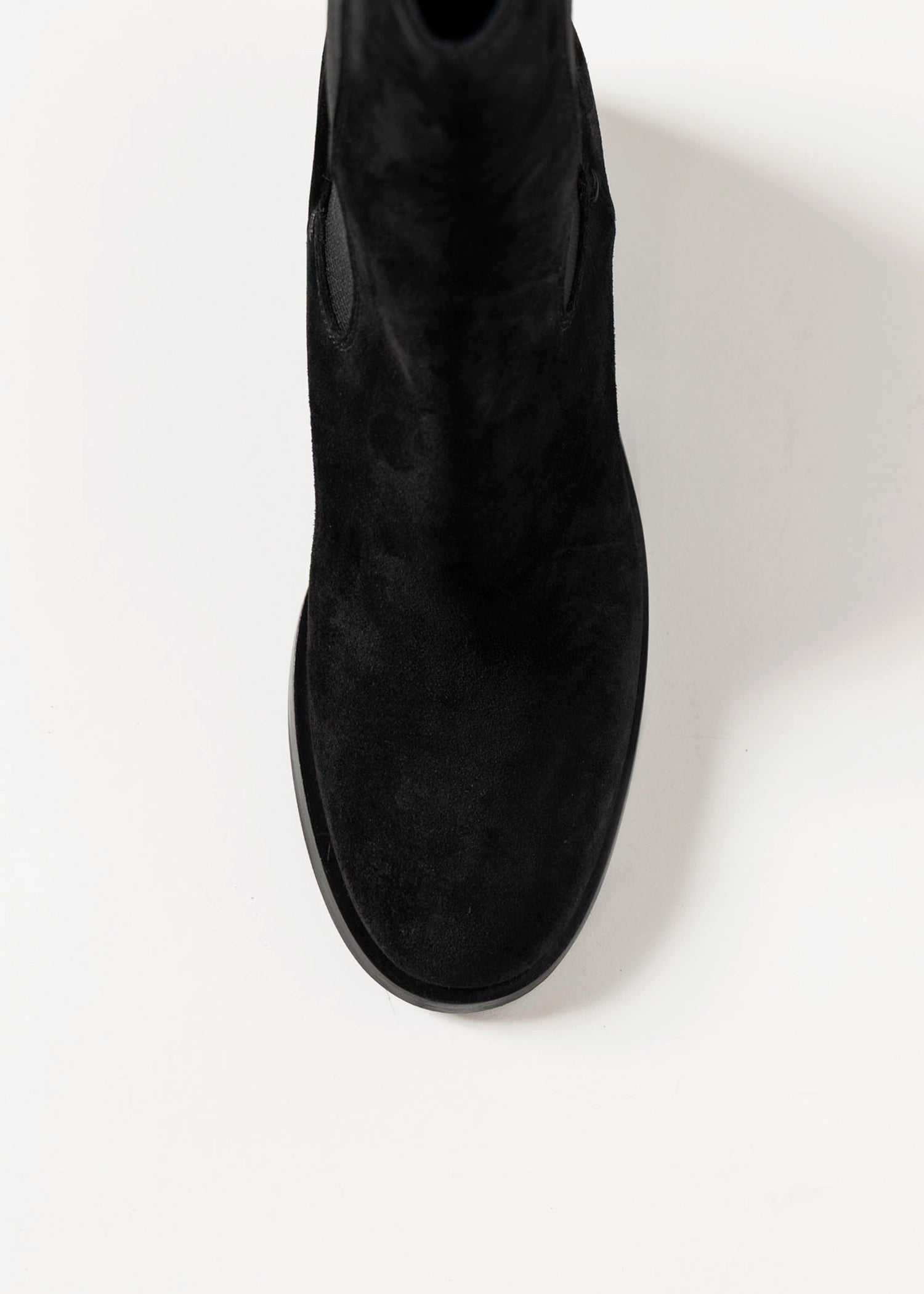 swatch_Black Suede heeled chelsea boot