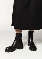 swatch_Black Leather lug sole chelsea boot