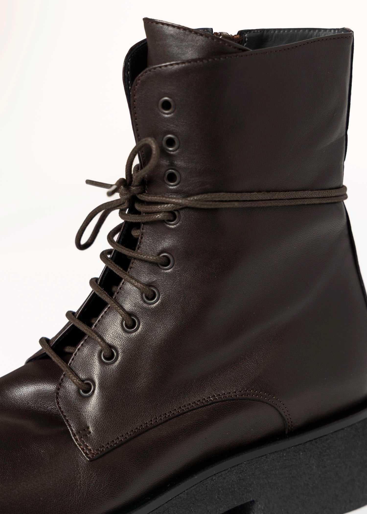 swatch_Brown Leather combat boot
