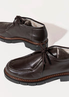 swatch_Dark Brown Leather Shearling line wallabe