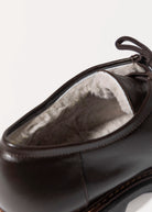 swatch_Dark Brown Leather Shearling line wallabe