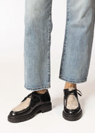 swatch_Black Leather shearling wallabe