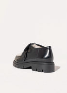 swatch_Black Leather shearling wallabe