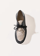 swatch_Black Leather shearling wallabe