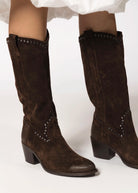 swatch_Chocolate Suede tall western boot