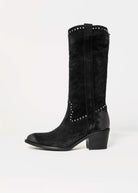 swatch_Black Suede tall western boot