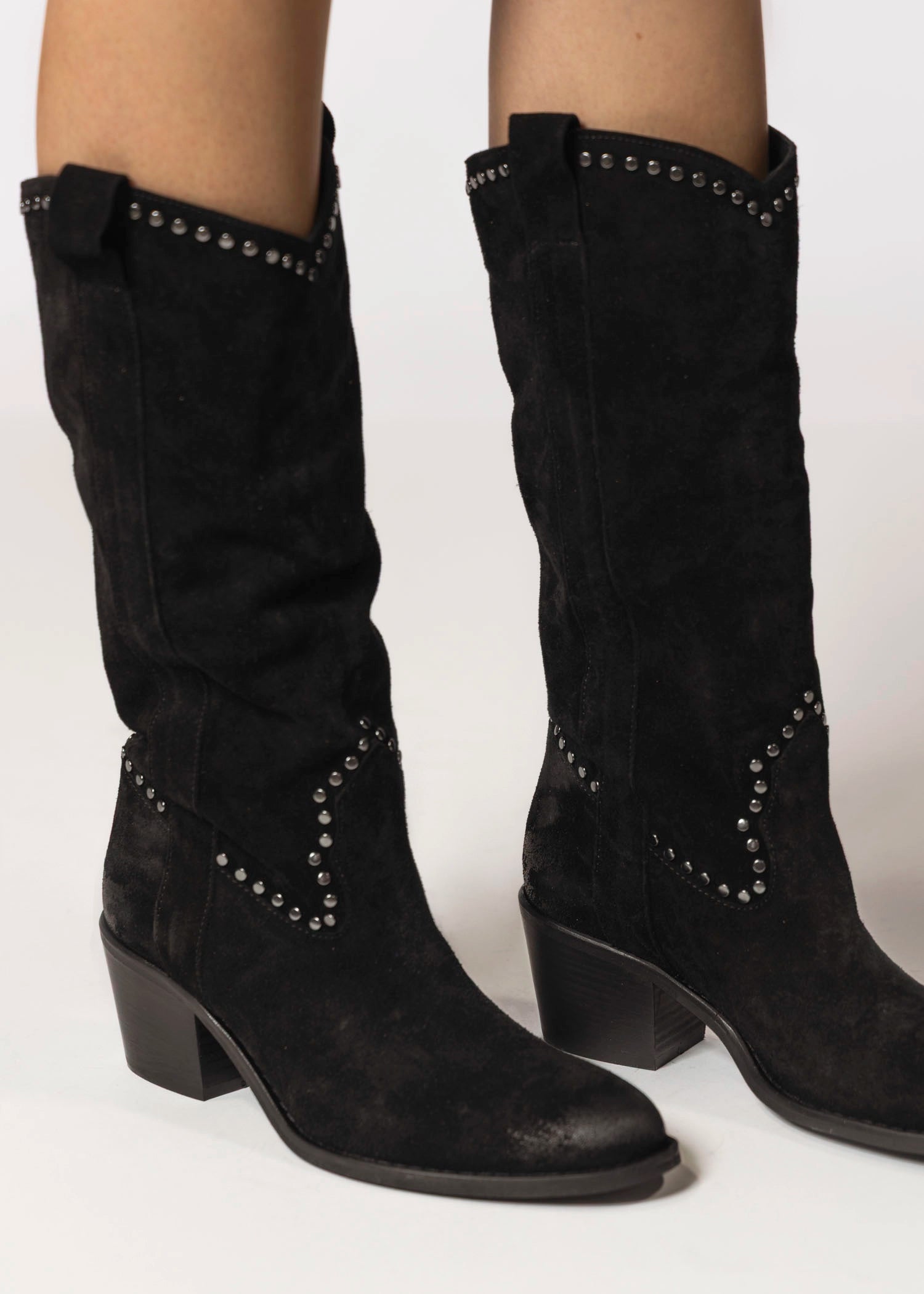 swatch_Black Suede tall western boot