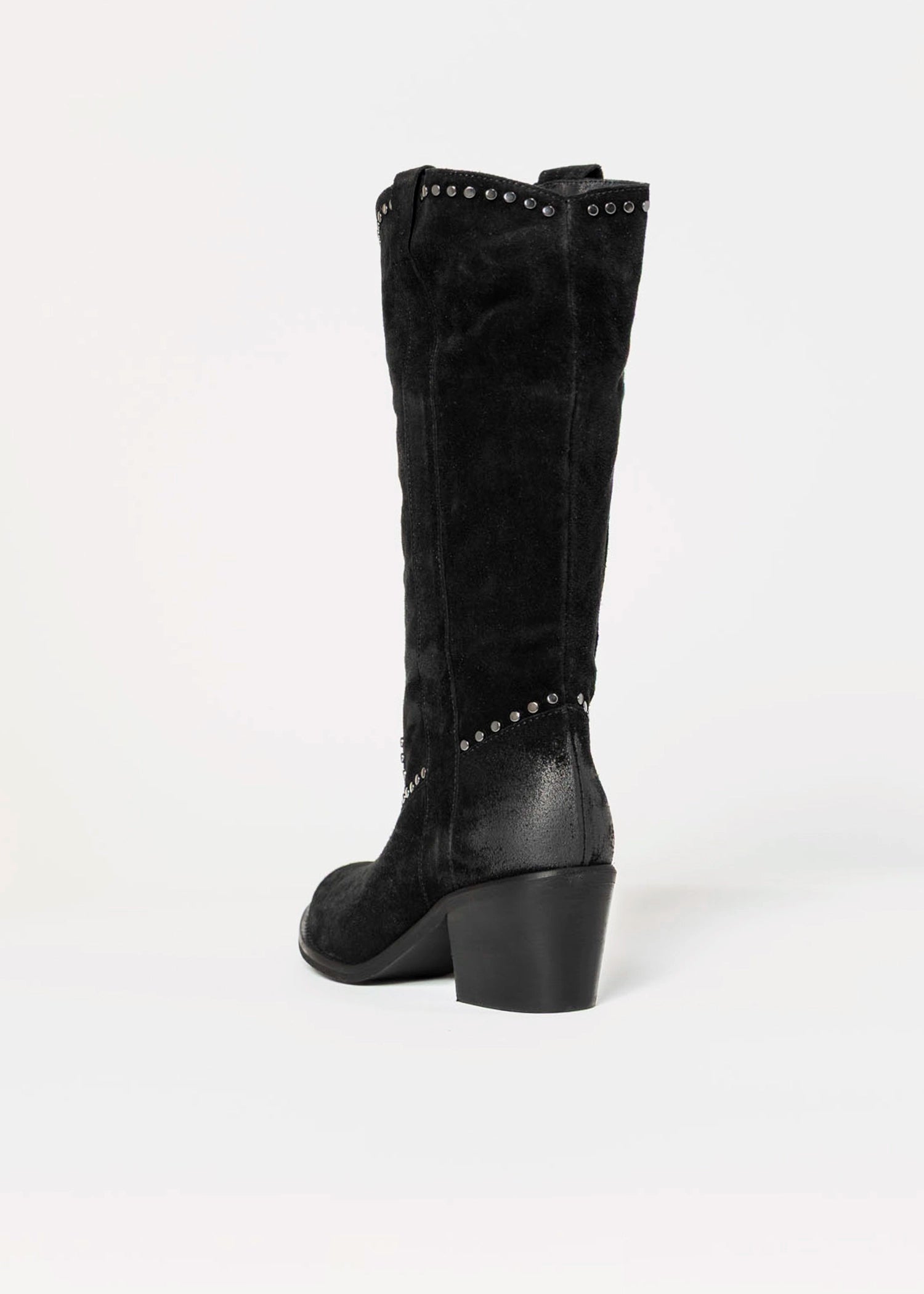 swatch_Black Suede tall western boot