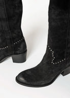 swatch_Black Suede tall western boot