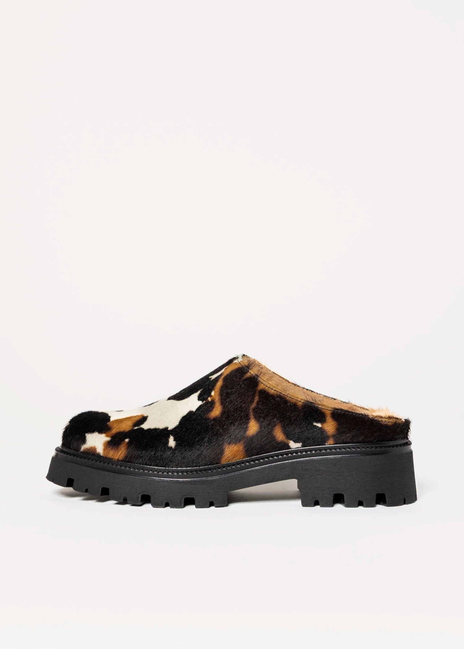 swatch_Cow Haircalf fur lined clog shoes