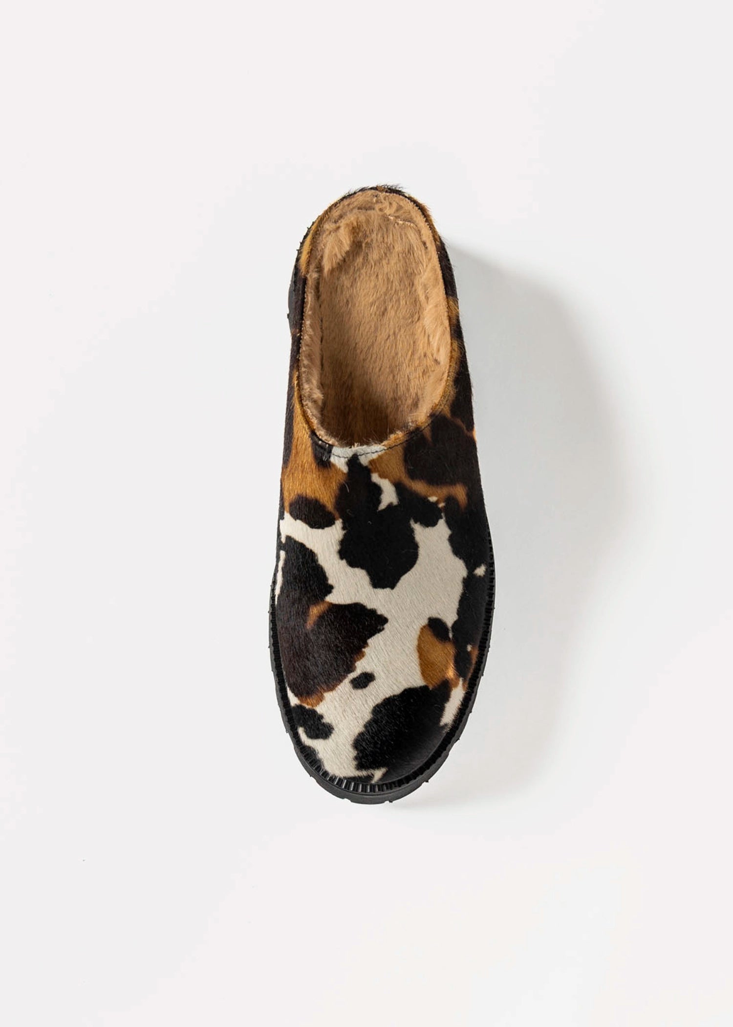swatch_Cow Haircalf fur lined clog shoes