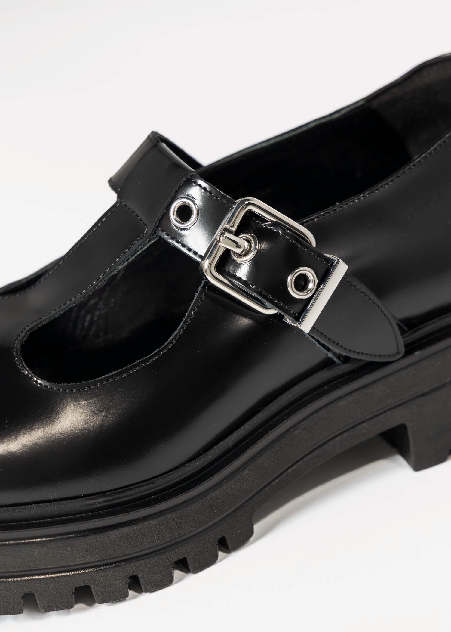 swatch_Black Leather lug sole mary jane