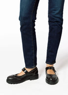 swatch_Black Leather studded mary jane shoes