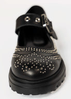 swatch_Black Leather studded mary jane shoes