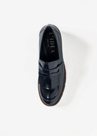 swatch_Navy Leather heeled loafer