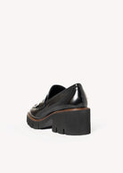 swatch_Black Leather heeled loafer
