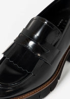swatch_Black Leather heeled loafer