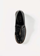 swatch_Black Leather heeled loafer
