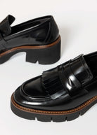 swatch_Black Leather heeled loafer