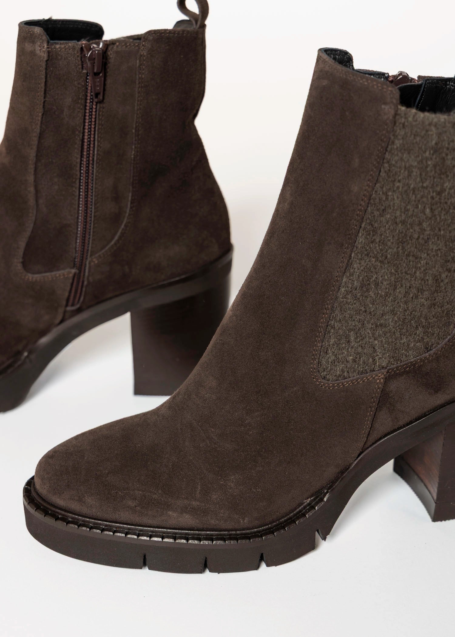 swatch_Mocha Suede heeled chelsea boot