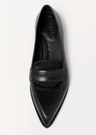 swatch_Black Leather l'idea pointed toe leather flat