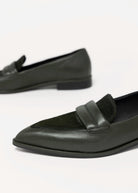 swatch_Moss Leather l'idea pointed toe leather flat