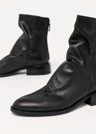 swatch_Black Leather l'idea ruched ankle boot