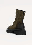swatch_Olive Croco l'idea lug sole ankle boot