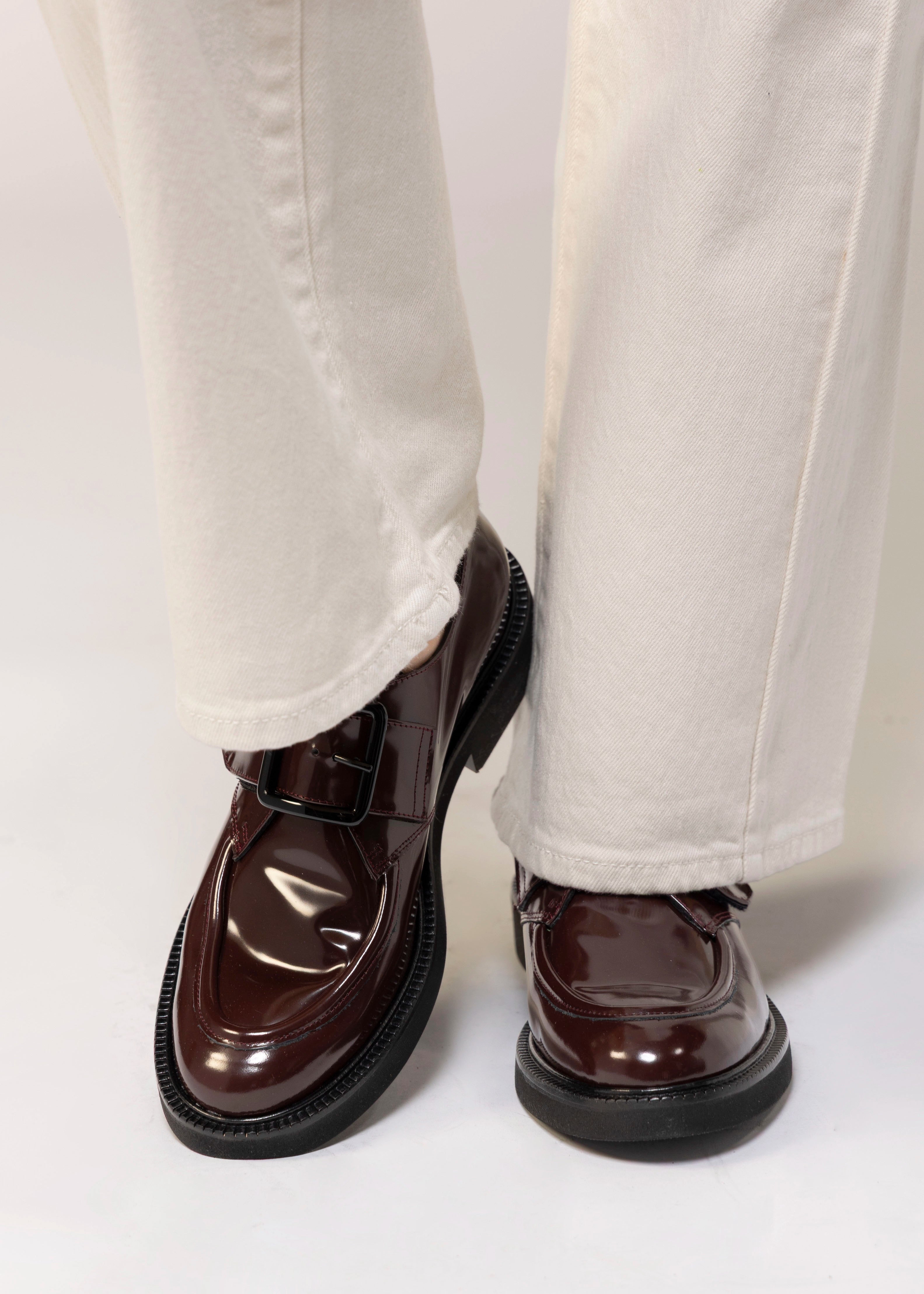 swatch_Bordo Leather l'idea single buckle loafer