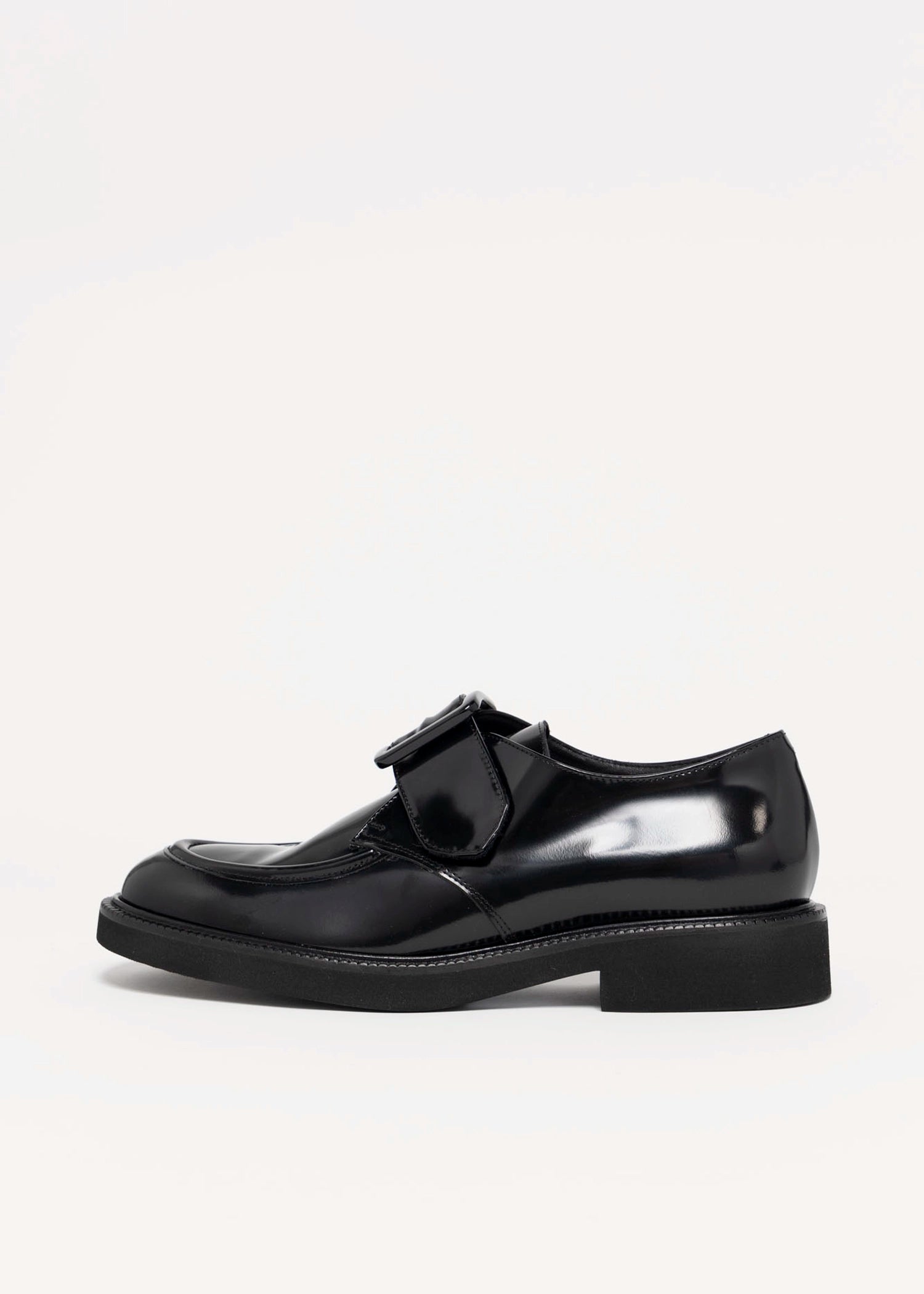swatch_Black Leather l'idea single buckle loafer