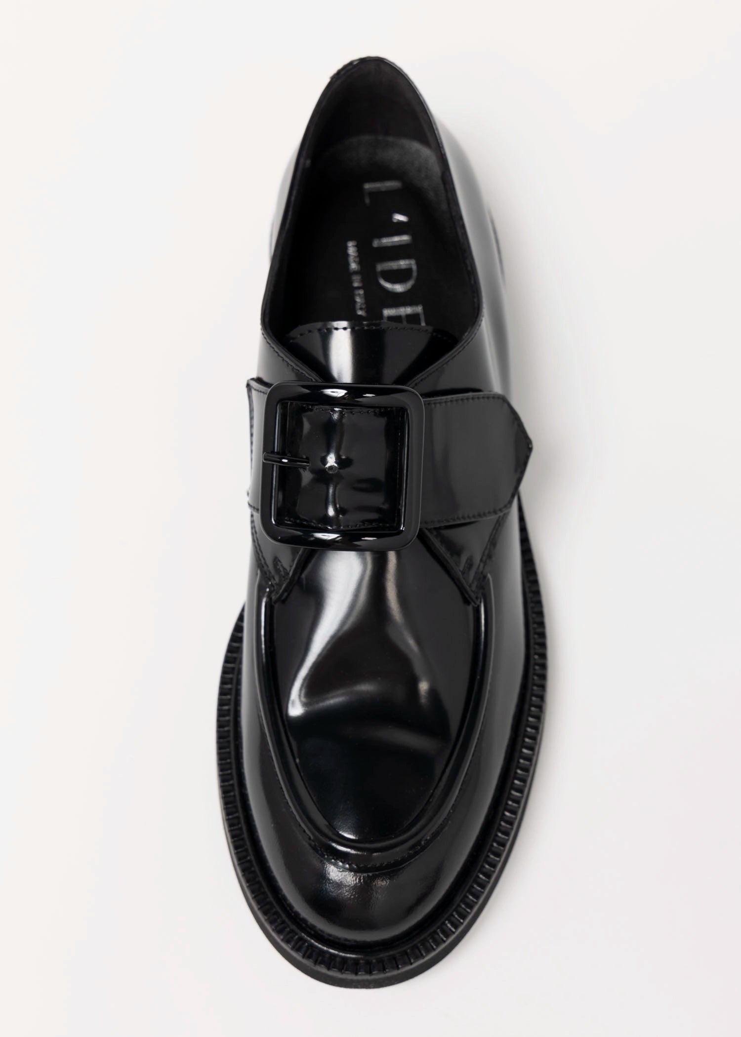 swatch_Black Leather l'idea single buckle loafer