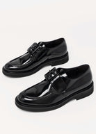 swatch_Black Leather l'idea single buckle loafer
