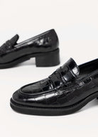 swatch_Black Croco l'idea heeled croc loafer