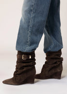 swatch_Chocolate Suede l'idea tess wedge boot