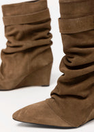 swatch_Taupe Suede l'idea tess wedge boot