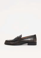 swatch_Taupe Distressed Leather l'idea ruched penny loafer