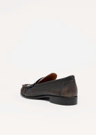 swatch_Taupe Distressed Leather l'idea ruched penny loafer