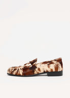 swatch_Brown Spotted Haircalf l'idea ruched penny loafer