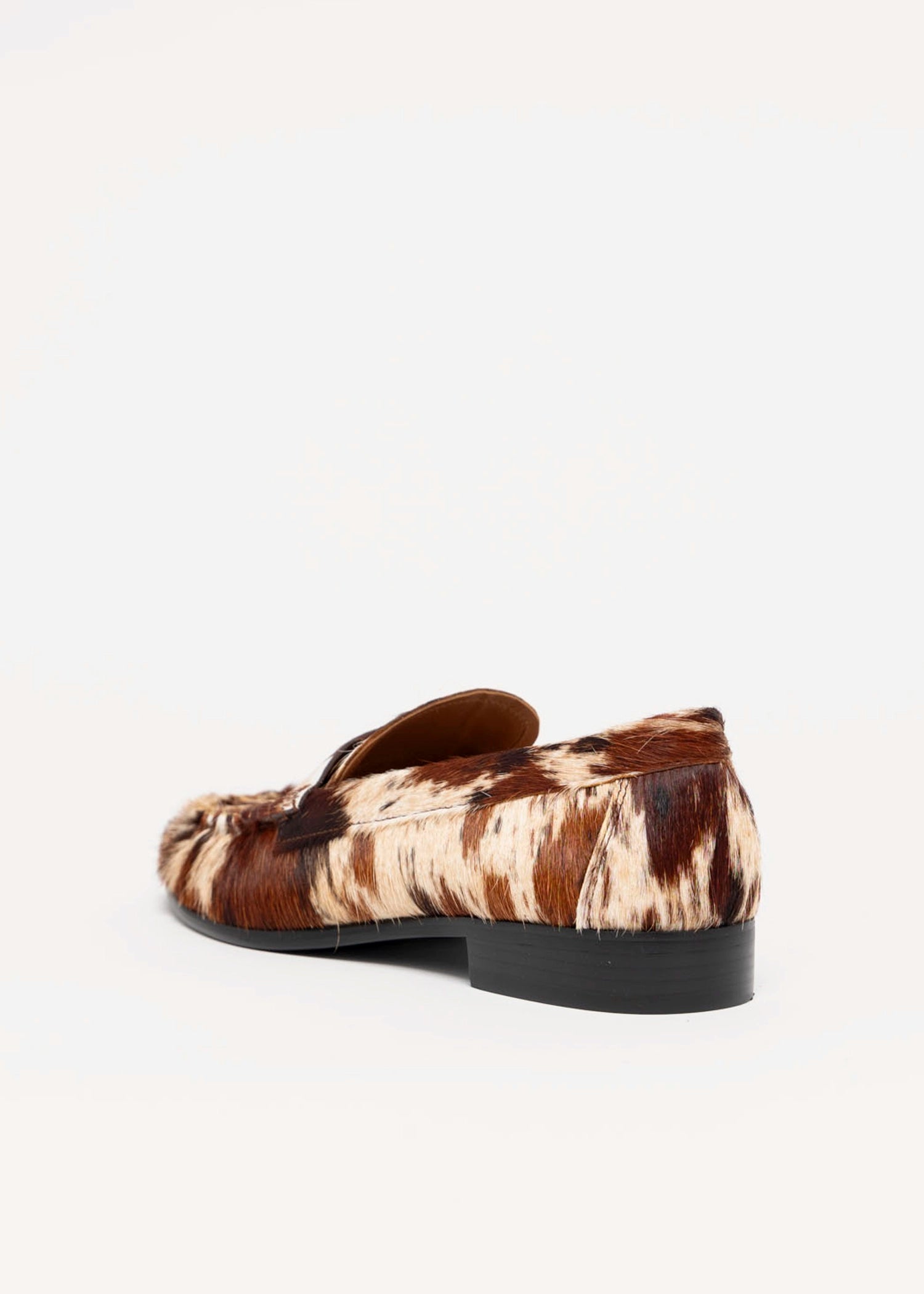 swatch_Brown Spotted Haircalf l'idea ruched penny loafer